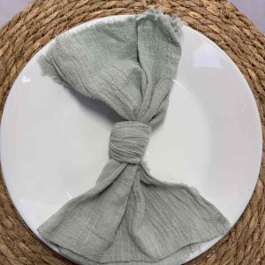 Serviette gaze de coton vert menthe