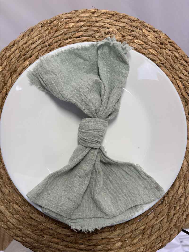 Serviette gaze de coton vert menthe