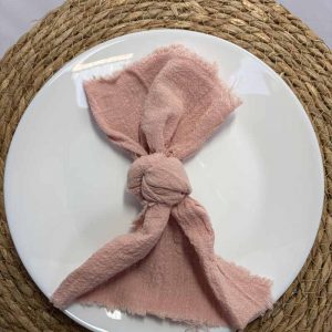 Serviette gaze de coton vieux rose