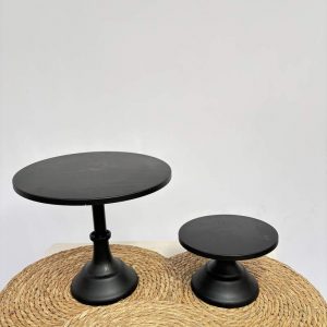 Lot 2 supports à gâteaux noir mat
