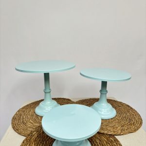 Lot 3 supports à gâteaux bleu