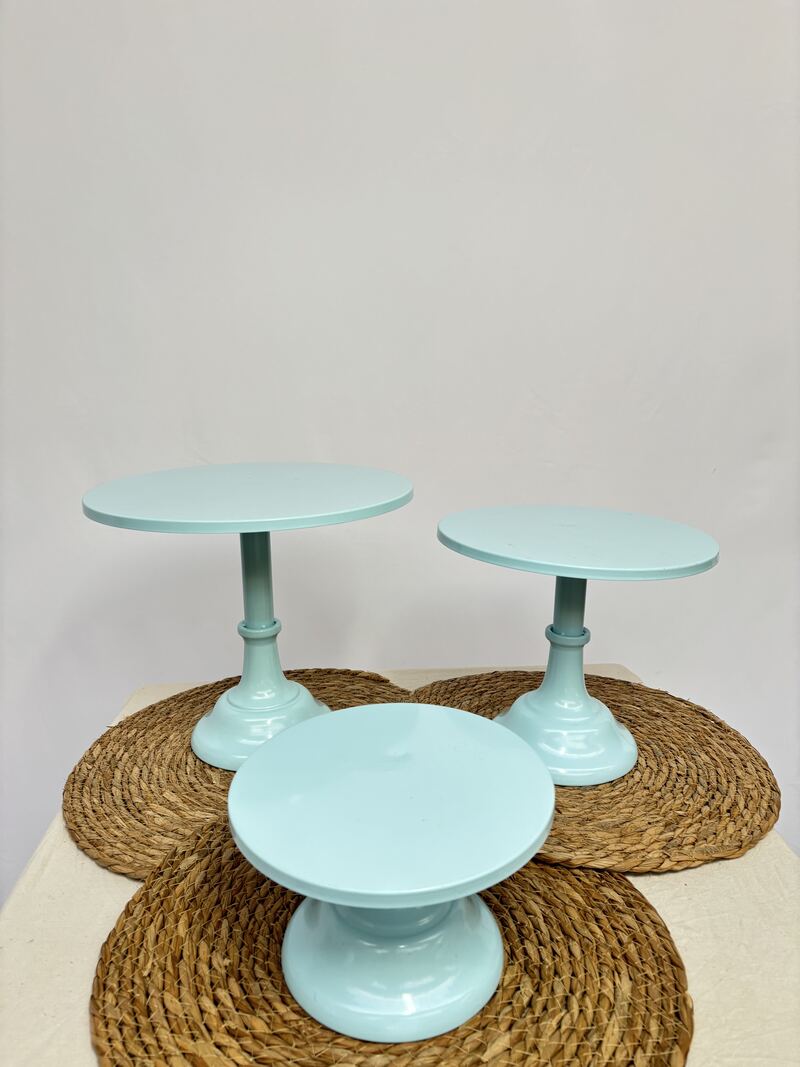 Lot 3 supports à gâteaux bleu