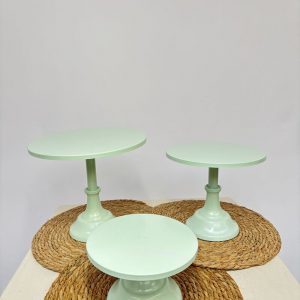 Lot 3 supports à gâteaux vert