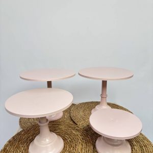 Lot 4 supports à gâteaux rose
