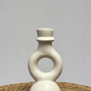 Bougeoir blanc ajouré
