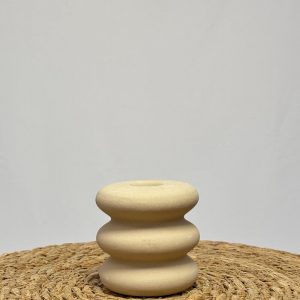 Bougeoir en céramique beige