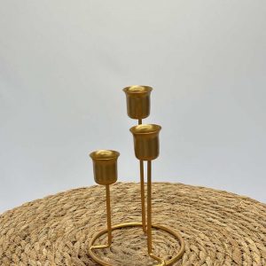 Bougeoir trio doré