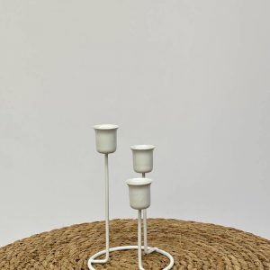 Bougeoir trio blanc