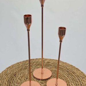 Trio de bougeoirs rose gold