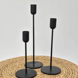 Trio de bougeoir fin noir