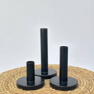Trio de bougeoir noir