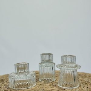 Trio de bougeoir en verre