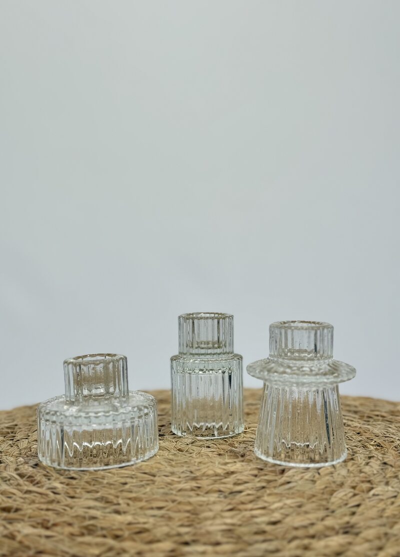 Trio de bougeoir en verre