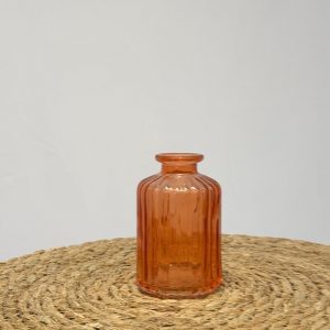 Vase strié orange