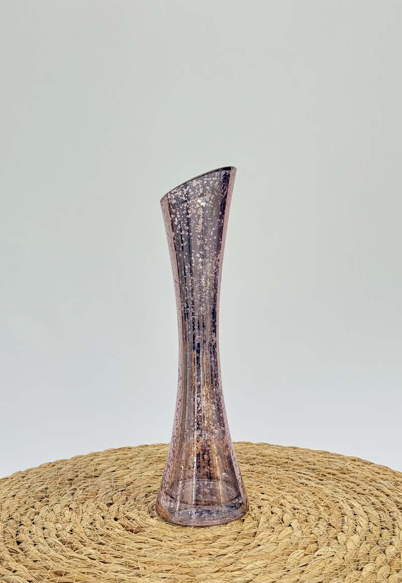 Vase rose paillette