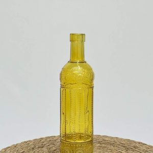 Vase bouteille jaune