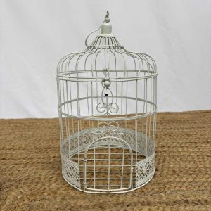 Cage d'oiseau décorative blanche