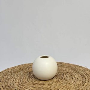 Vase boule blanc